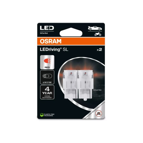 OSRAM LED autožiarovky LEDriving SL W21W, červená