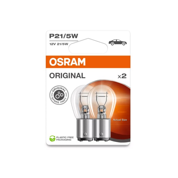 OSRAM STANDARD autožiarovky P21/5W, 2 ks v balení