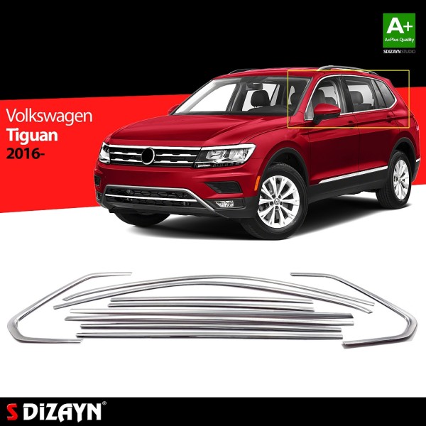 Nerez lišty okolo okien dverí Volkswagen Tiguan II
