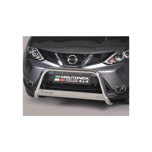 Nissan Qashqai II nerezový predný ochranný rám 63mm