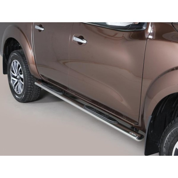  oválne bočné nášľapy Misutonida so stúpadlami pre Nissan Navara NP300, od r.v. 2016- , nerezové, 95x60mm 