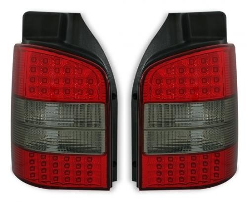 VW T5 03-09 Zadné svetlá Ledkové - Červené / Dymové