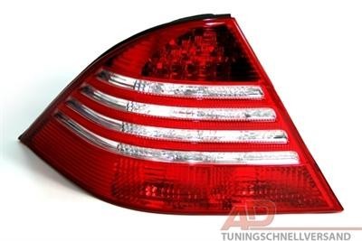 Zadné číre lampy Mercedes Benz W220 S-trieda LED, červeno-biele