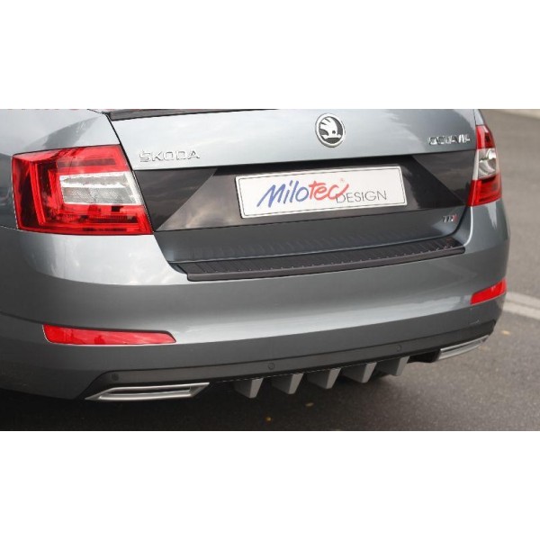 Škoda Octavia III limousine / combi 13-17 + FL - Difúzor zadného nárazníka s prevlekmi, ABS čierna metalíza