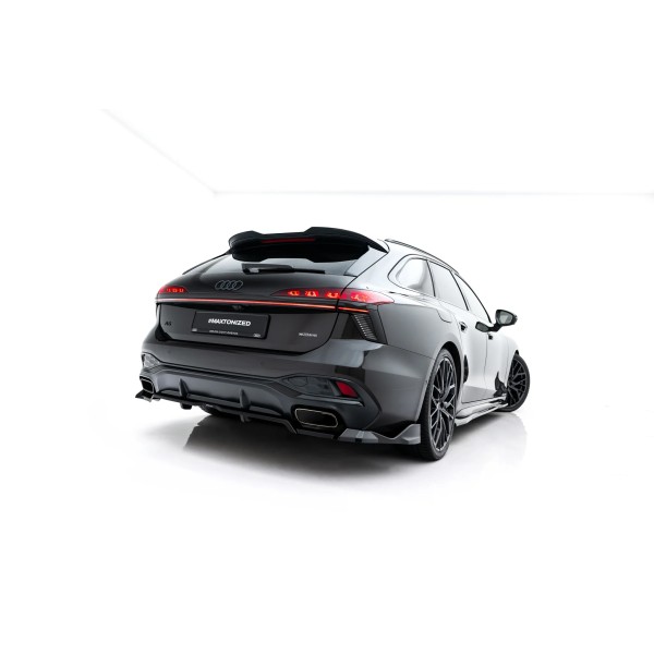 Audi A6 C9 S-Line benzín/hybrid, spojler pod zadný nárazník v.4 s rebrovaním a krídelkami, Maxton design