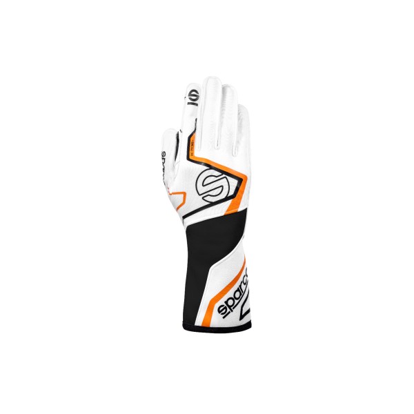 Kartingové rukavice Sparco K-TIDE+, s homologáciou FIA, farba bielo-oranžová