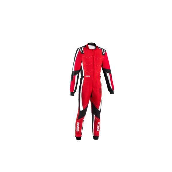 Detská kartingová kombinéza Sparco KERB, s homologáciou FIA, farba červeno-čierna