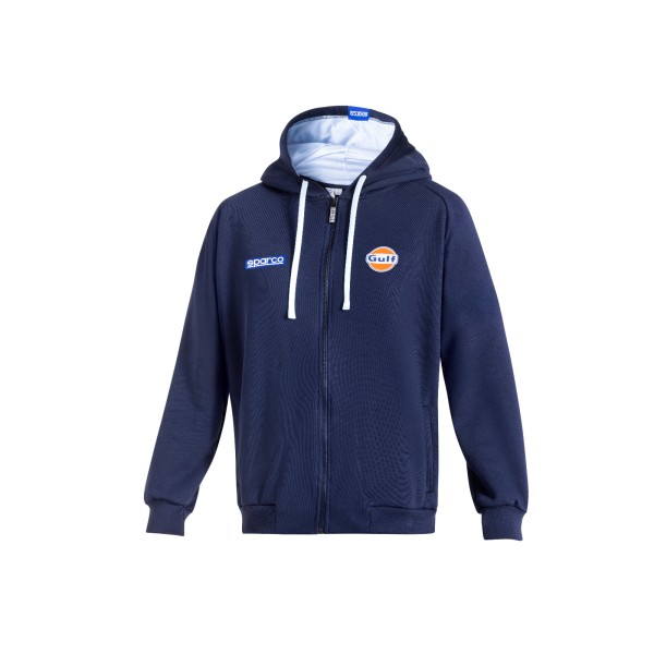 Sparco mikina na zips s kapucí Gulf, farba modrá