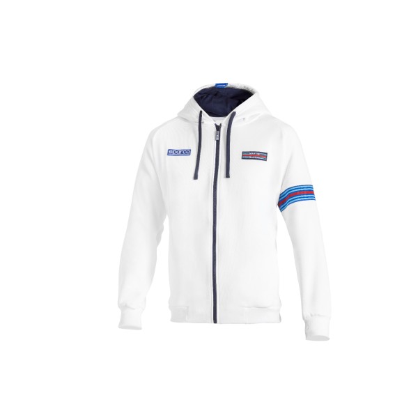 Sparco mikina s kapucňou, edice Martini Racing, farba biela