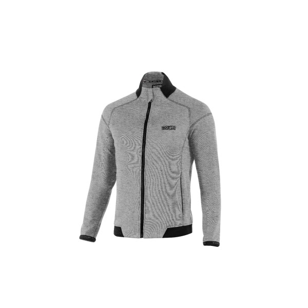 Sparco športový ľahký sveter na zips s kapucňou, farba šedá