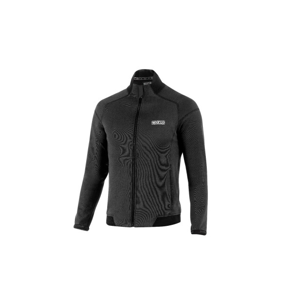 Sparco športový ľahký sveter na zips s kapucňou, farba čierna