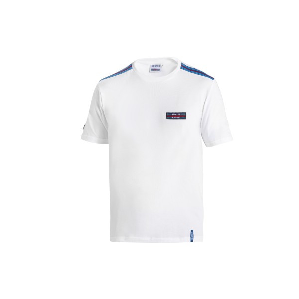 Sparco tričko TOP s prúžkami Martini Racing, farba biela