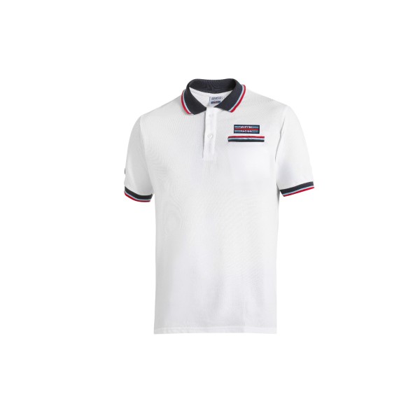 Sparco Polo tričko Martini Racing s náprsným vreckom, farba biela