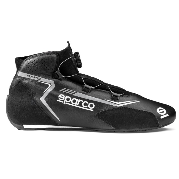 Závodné topánky Sparco RAPID s otočným mechanizmom zapínania, s homologáciou FIA, farba čierno-šedá