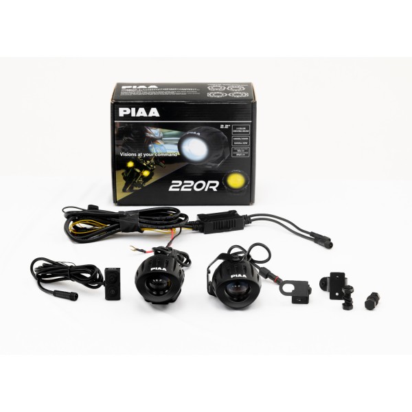 PIAA 220R prídavné biele/žlté (prepínateľné) diaľkové okrúhle LED svetlomety s priemerom 55 mm / 2,2