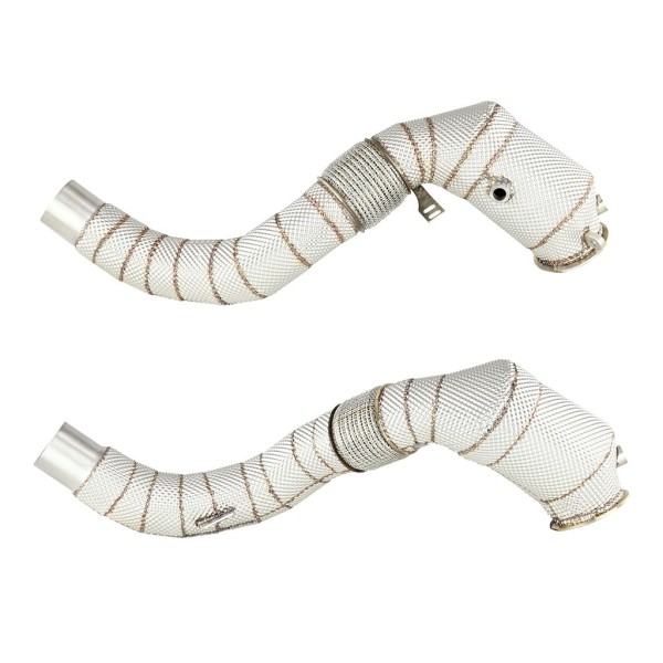 Nerezová downpipe pre BMW X5 F15 50ix 4.0l/4.4l N63B 2015+ s katalyzátorom  + tepelný štít