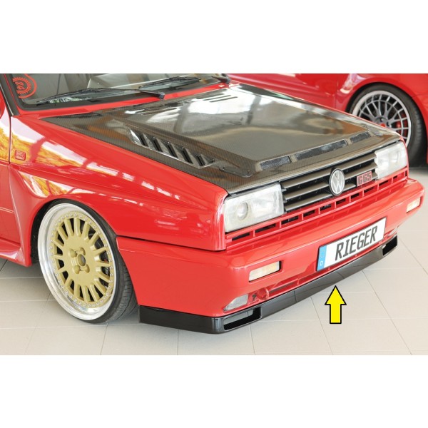 Rieger spojler pod predný nárazník pre Volkswagen Golf 2 Rallye Golf 19E-299, r.v. 89-91, plast ABS lakovaný do čiernej lesklej farby
