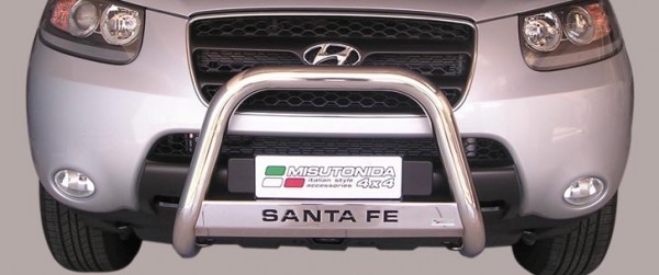 Hyundai Santa-Fe II - Nerezový predný ochranný rám 63mm II