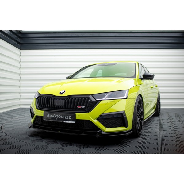 Škoda Octavia IV RS spojler pod predný nárazník V1 Maxton design