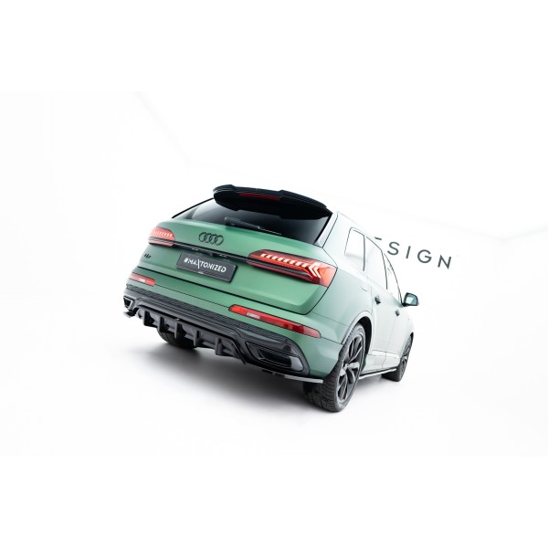 Audi Q7 S-Line Mk2 Facelift, stredový spojler pod zadný nárazník s rebrovaním, Maxton Design