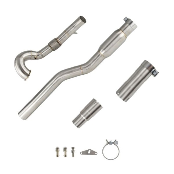 Nerezová downpipe pre Racing VW Golf VII R 2.0 TFSI 5G 2013-2017 + katalyzátor
