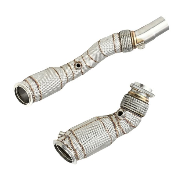 Nerezová downpipe pre BMW F80 M3 S55 USA + CAT with heat shield