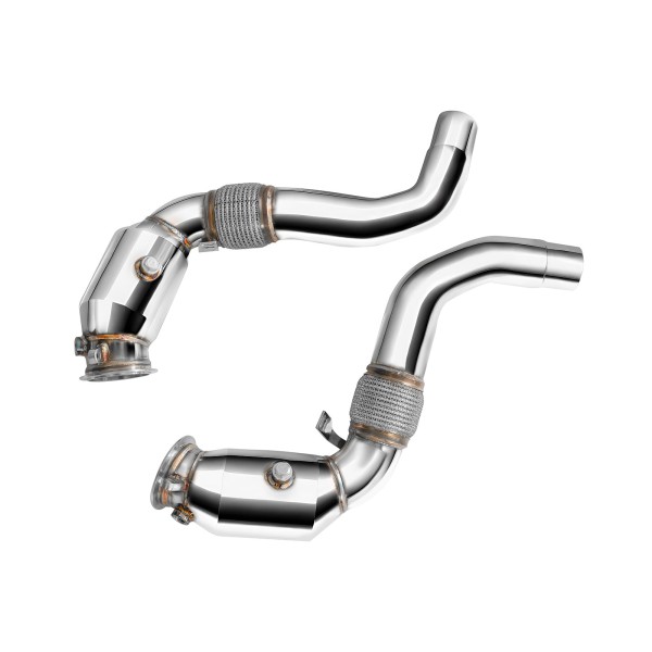 Nerezová downpipe pre BMW X5 F15 50ix 4.0l/4.4l N63B 2015+ so športovým katalyzátorom