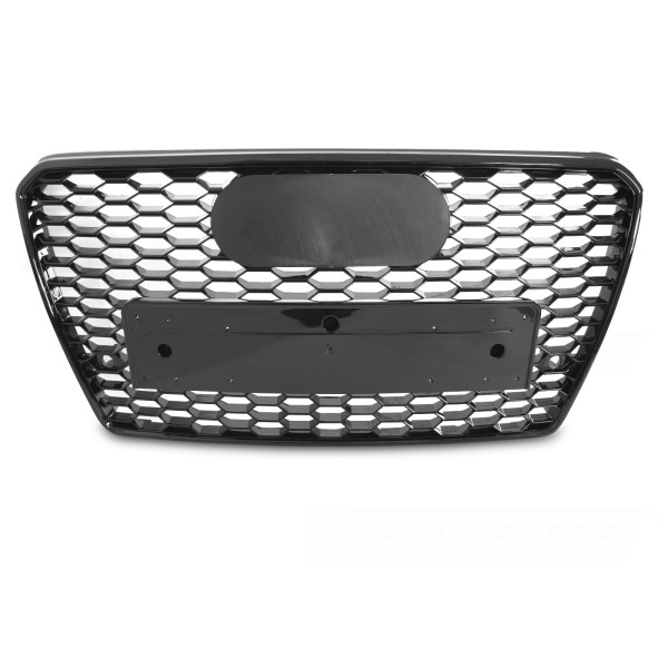 Audi A7 C7 4G 2010-2014 - Predná maska ČIERNA LESKLÁ s PDC