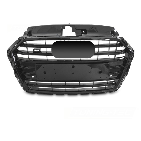 Audi A3 8V 2017-2020 - Predná maska ​​ŠPORT S ŠTÝL ČIERNA LESKLÁ s PDC