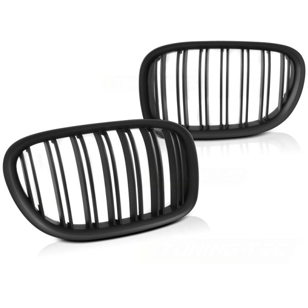 BMW F01 09-07.12 DUBLE BAR MATT BLACK - predná maska