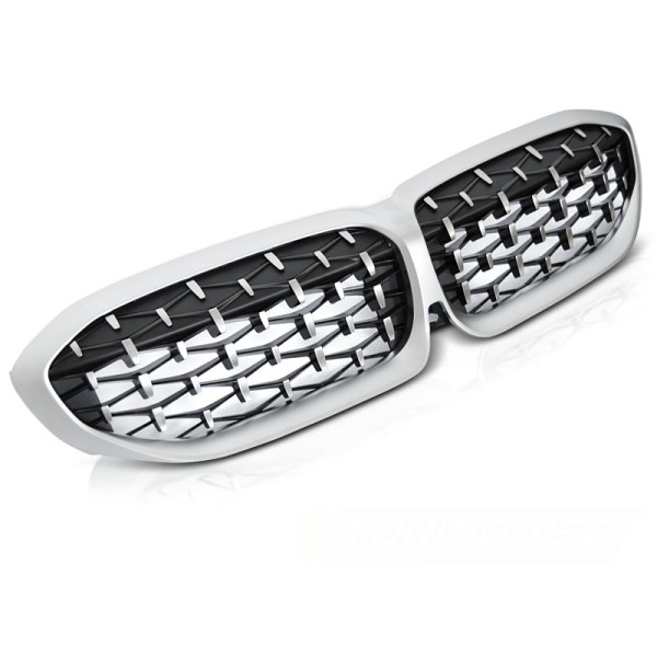 BMW G20/G21 19- športová maska silver diamond style