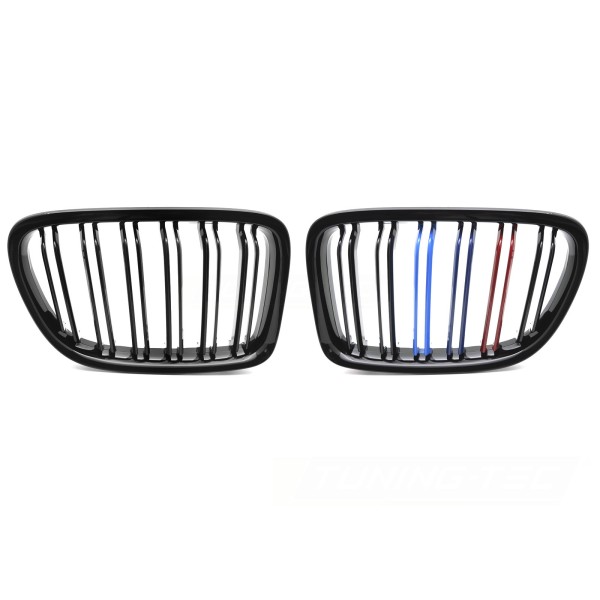 BMW X1 E84 2009-2014 - Predná maska ​​čierna lesklá double bar s trikolórou