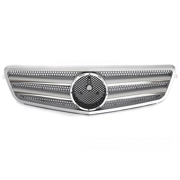 Mercedes triedy C W204 / S204 2007-2014 - Predná maska strieborná s chrómom