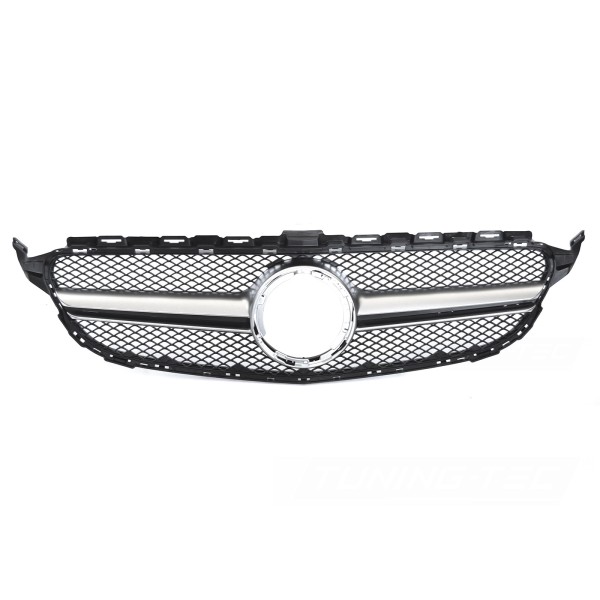 Mercedes triedy C W205/S205 2018-2021 - Predná maska čierna so strieborným