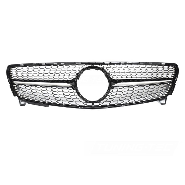 Mercedes W176 2015-2018 - Predná maska ​​DIAMOND STYL čierna s chrómom