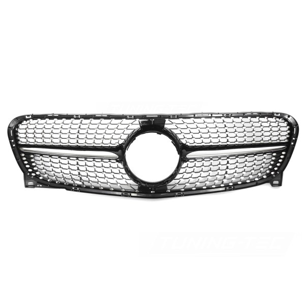 Mercedes GLA X156 2013-2016 - Predná maska ​​DIAMOND STYLE čierna lesklá s chrómom