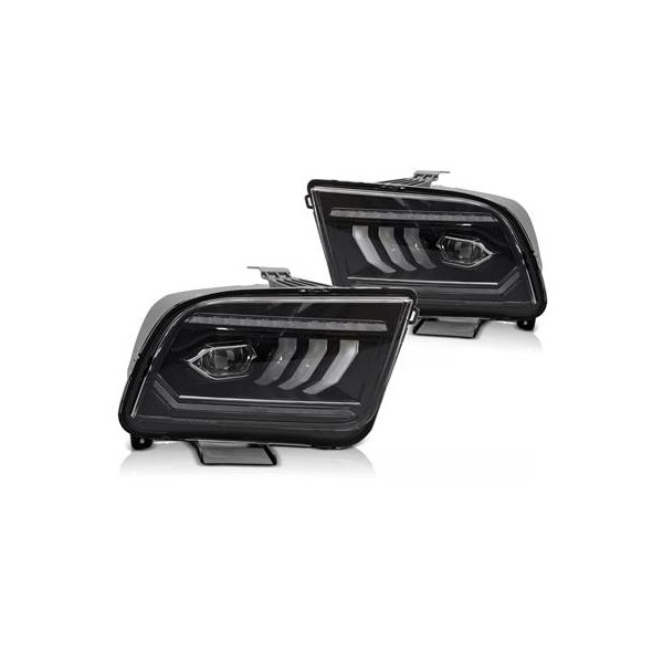 FORD MUSTANG 2004-2009 - predné LED svetlá TUBE ČIERNA