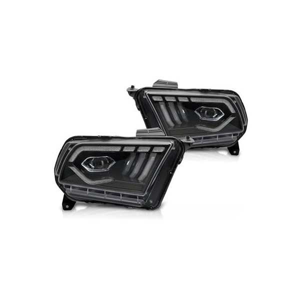 FORD MUSTANG 2010-2013 - predné LED svetlá ČIERNA DRL