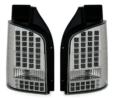 VW T5 (výklopné zadné dvere) - LED zadné číre lampy chrómové