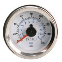 VIAIR - VIAIR ukazovateľ tlaku biely dvojručkový