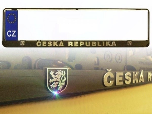 Podložka pod ŠPZ - S chrómovým 3D logom Česká Republika