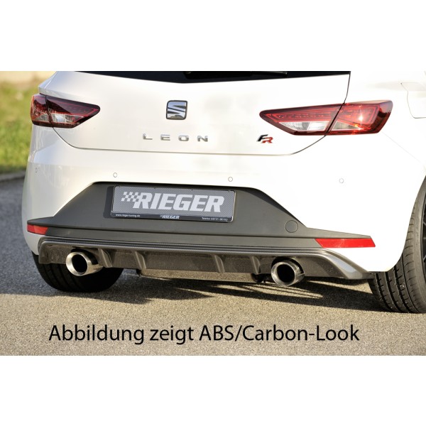 Rieger vložka zadného nárazníka pre Seat Leon FR 5F 3-dver. (sc), 5-dver. pred faceliftom, plast ABS bez povrchovej úpravy, pre športové koncovky na oboch stranách 100 mm
