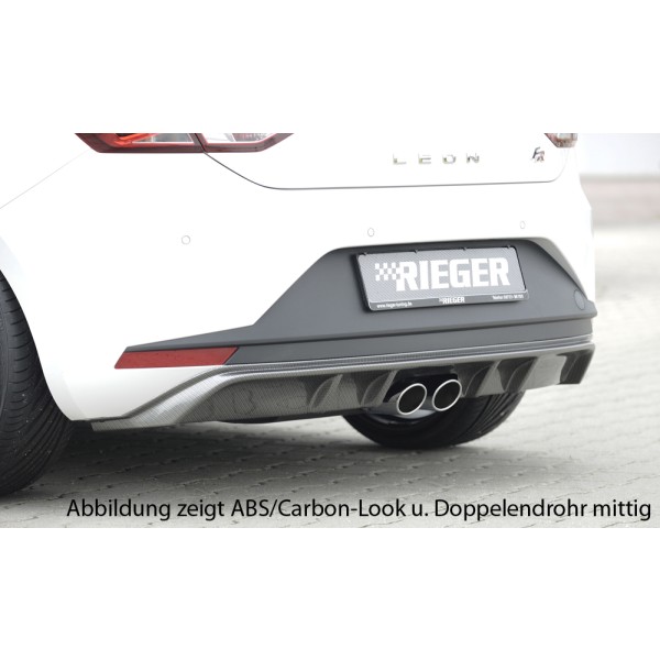 Rieger vložka zadného nárazníka pre Seat Leon FR 5F 3-dver. (sc), 5-dver. pred faceliftom, plast ABS bez povrchovej úpravy, pre dvojité koncovky na oboch stranách