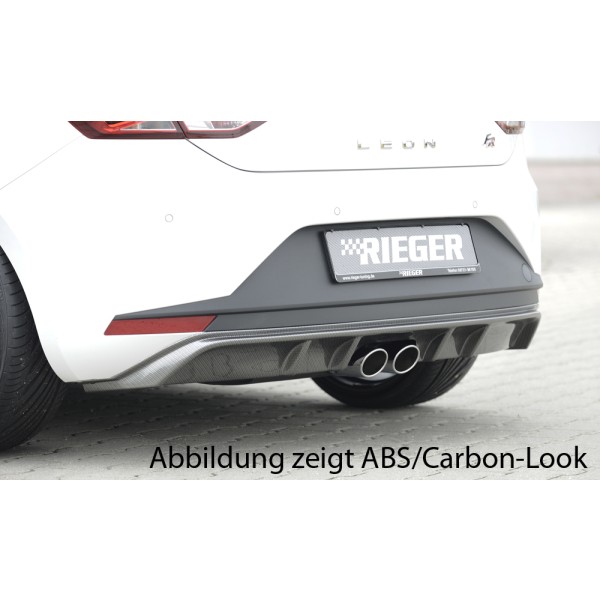 Rieger vložka zadného nárazníka pre Seat Leon FR 5F 3-dver. (sc), 5-dver. pred faceliftom, plast ABS bez povrchovej úpravy, pre dvojitú koncovku uprostred