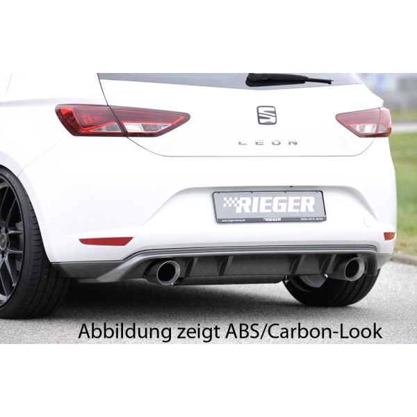 Rieger spojler pod zadný nárazník pre Seat Leon 5F 3-dver. (sc), 5-dver. pred faceliftom r.v. 10/12-12/16, plast ABS bez povrchovej úpravy, pre športové koncovky na oboch stranách 100 mm