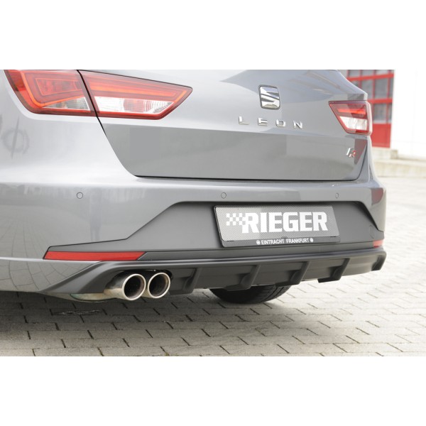 Rieger vložka zadného nárazníka pre Seat Leon FR 5F 5-dver. (ST/Combi) pred faceliftom, plast ABS bez povrchovej úpravy, pre dvojitú koncovku vlevo