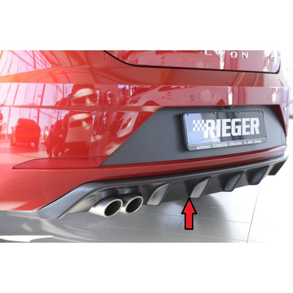 Rieger vložka zadného nárazníka pre Seat Leon FR 5F 3-dver. (sc), 5-dver. po faceliftu, plast ABS bez povrchovej úpravy, pre dvojitú koncovku vlevo