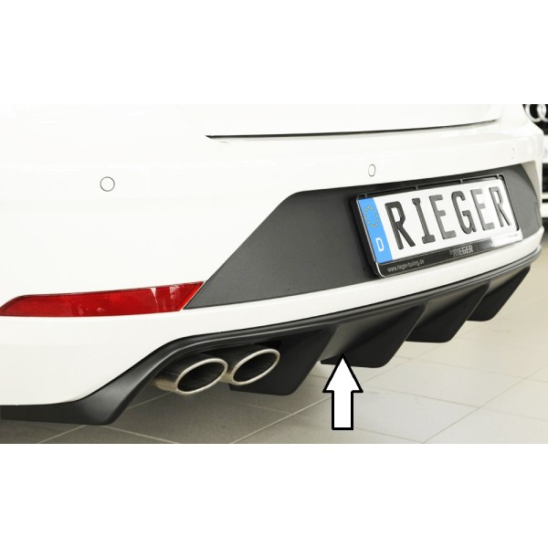 Rieger vložka zadného nárazníka pre Seat Leon FR 5F 5-dver. (ST/Combi) po faceliftu, plast ABS bez povrchovej úpravy, pre dvojitú koncovku vlevo