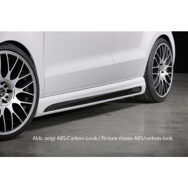 Rieger bočný prah mont. strana ľavá pro Volkswagen Polo 6 6R, GTI 3-dver., 5-dver. vr. faceliftu, r.v. 02/14-, 04/09-01/14, 05/10-, 05/10-01/14, plast ABS bez povrchovej úpravy, s prelisom a výrezom
