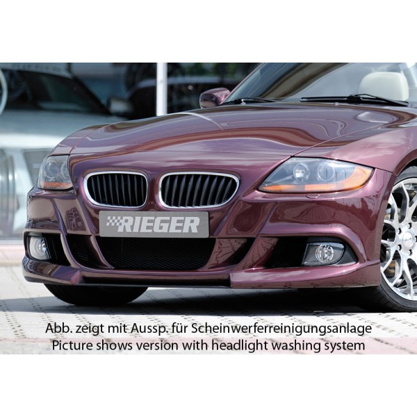 Rieger kompletný predný nárazník pro BMW Z4 E85 roadster pred faceliftom, plast ABS bez povrchovej úpravy, s výrezmi pre hmlové svetlá, pro vozy bez ostřikovačů světlometů
